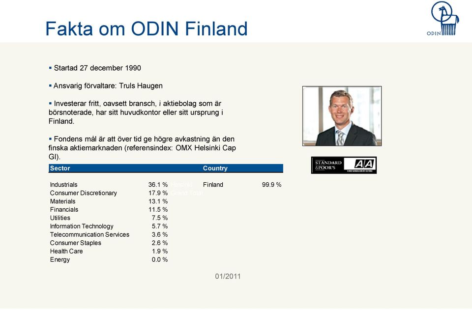 Fondens mål är att över tid ge högre avkastning än den finska aktiemarknaden k (referensindex: OMX Helsinki Cap GI).