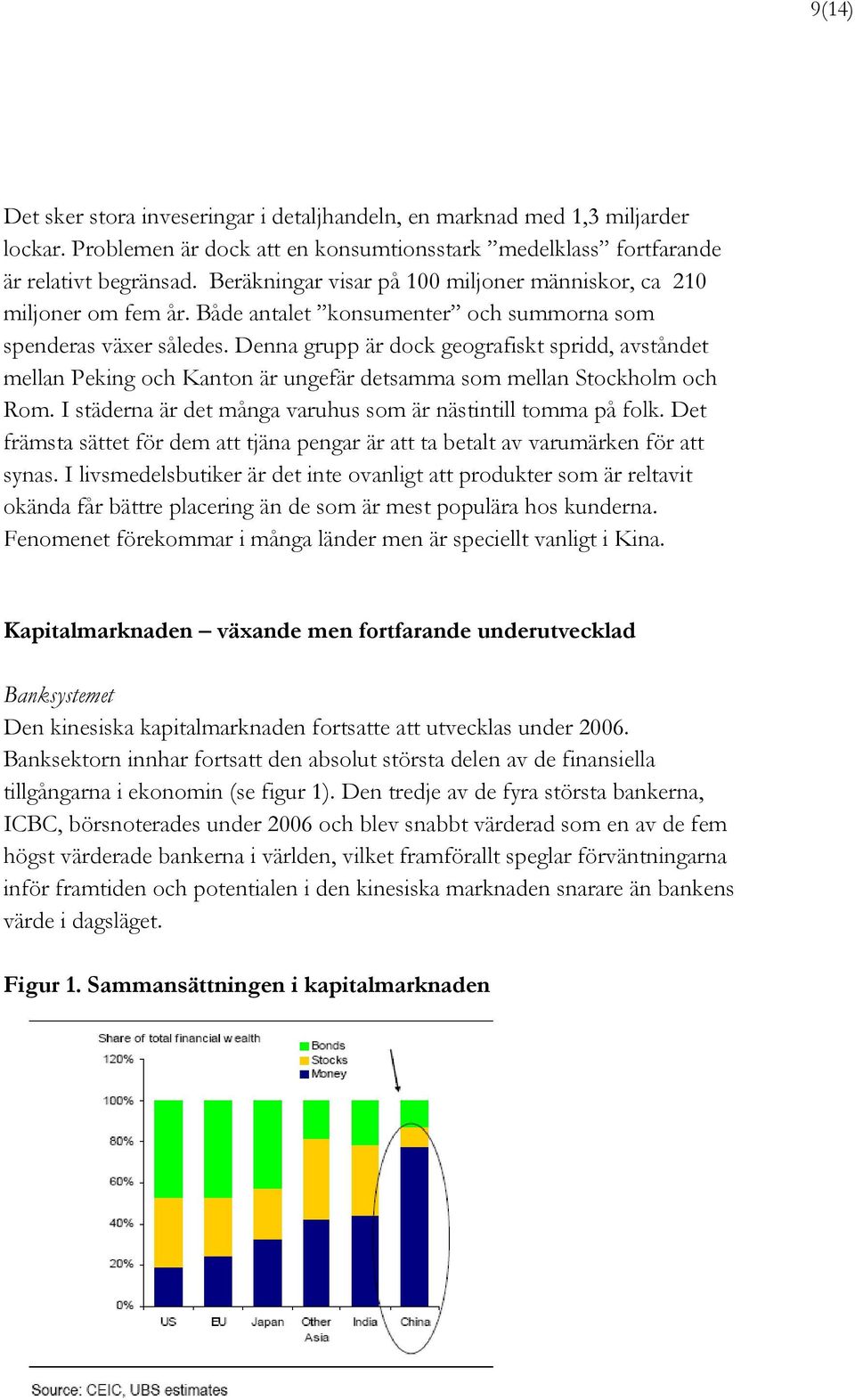 Denna grupp är dock geografiskt spridd, avståndet mellan Peking och Kanton är ungefär detsamma som mellan Stockholm och Rom. I städerna är det många varuhus som är nästintill tomma på folk.