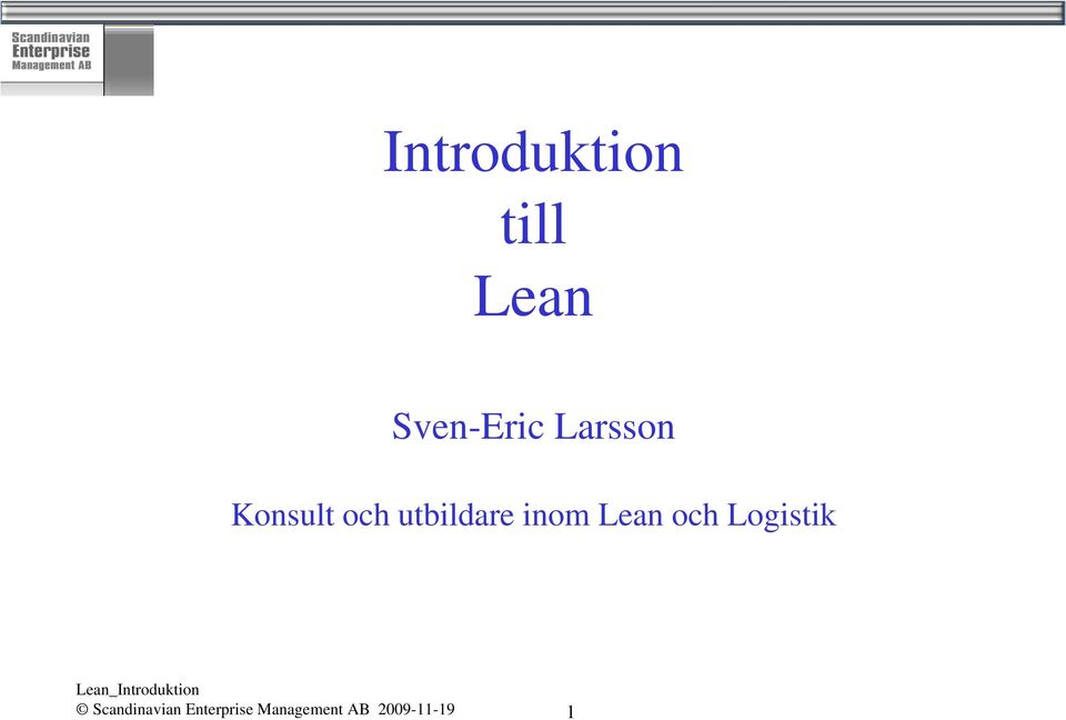 inom Lean och Logistik