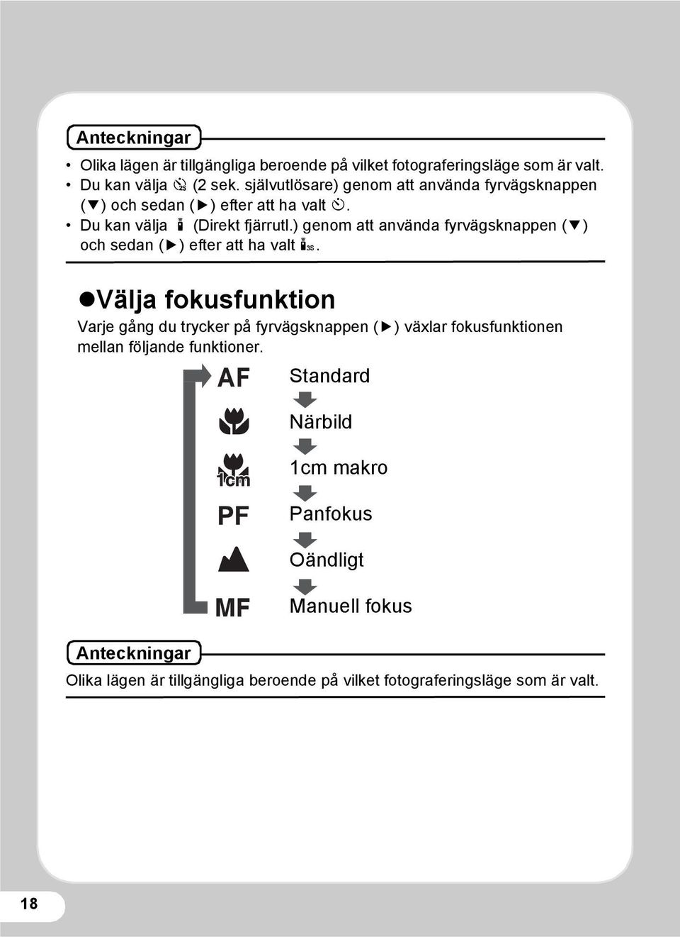 ) genom att använda fyrvägsknappen (3) och sedan (5) efter att ha valt i.