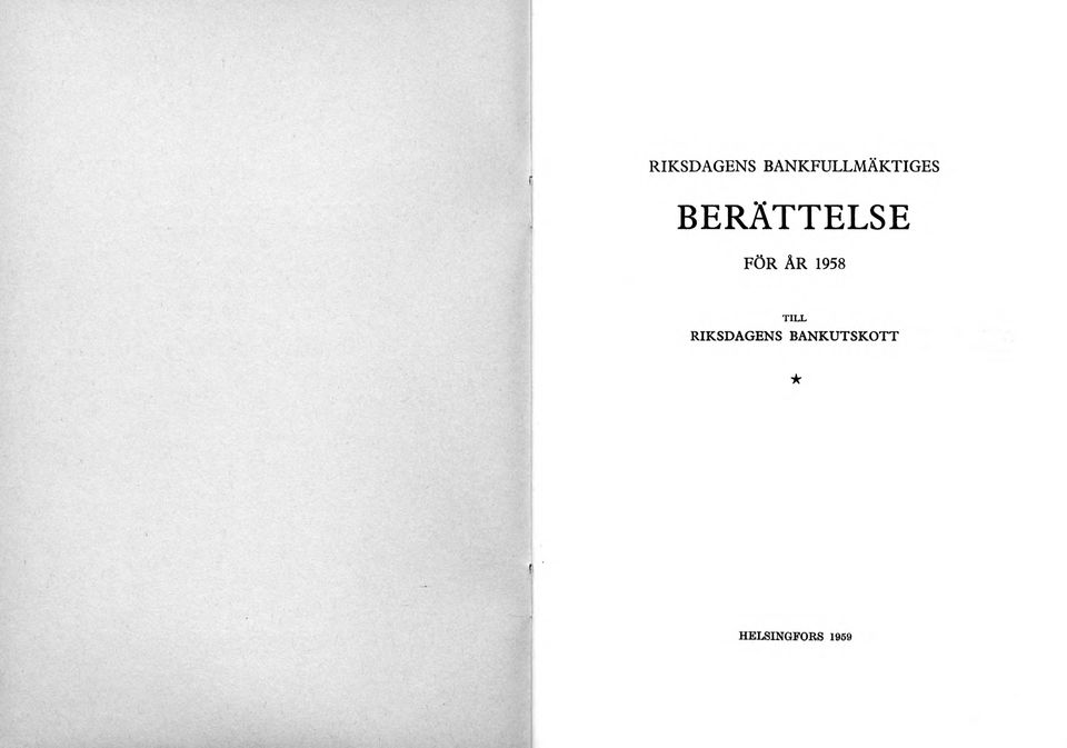 BERÄTTELSE FÖR ÅR 1958