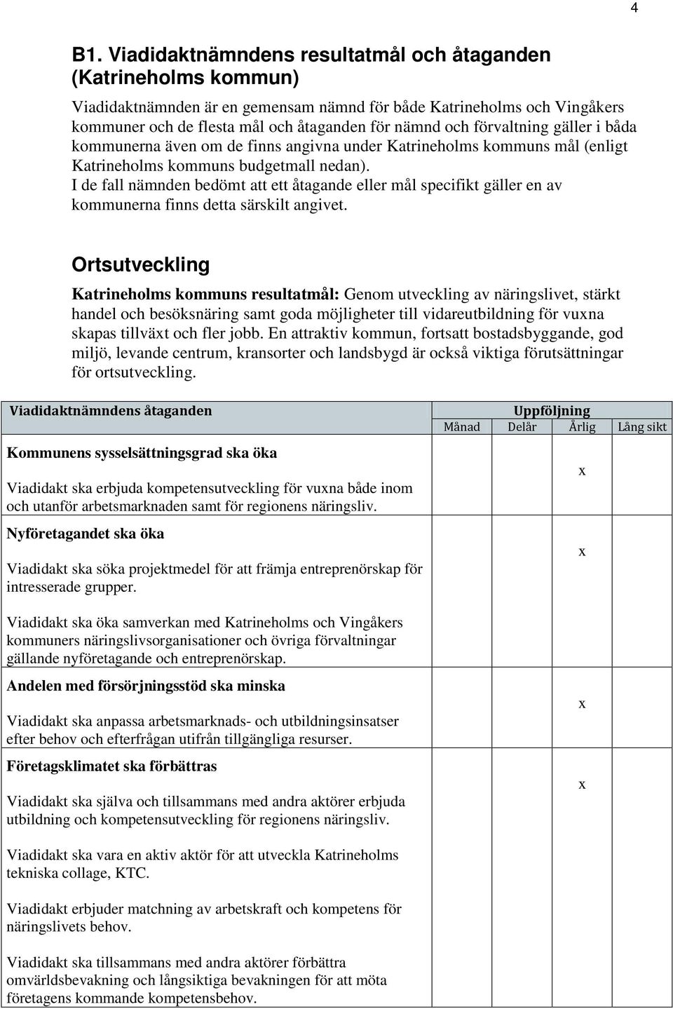 I de fall nämnden bedömt att ett åtagande eller mål specifikt gäller en av kommunerna finns detta särskilt angivet.