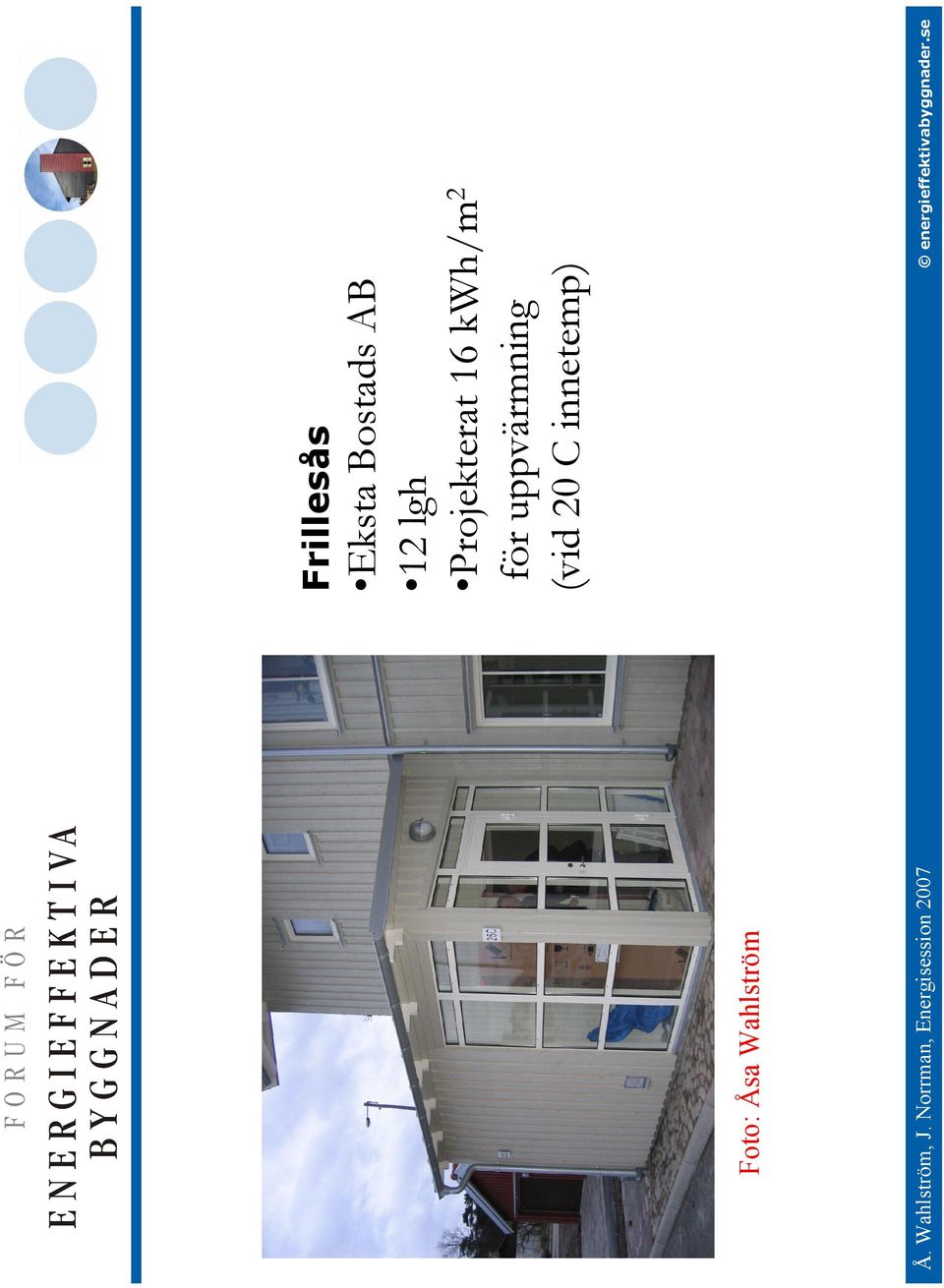 12 lgh Projekterat 16 kwh/m