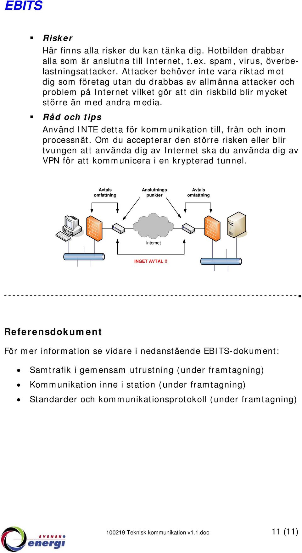 Använd INTE detta för kommunikation till, från och inom processnät.
