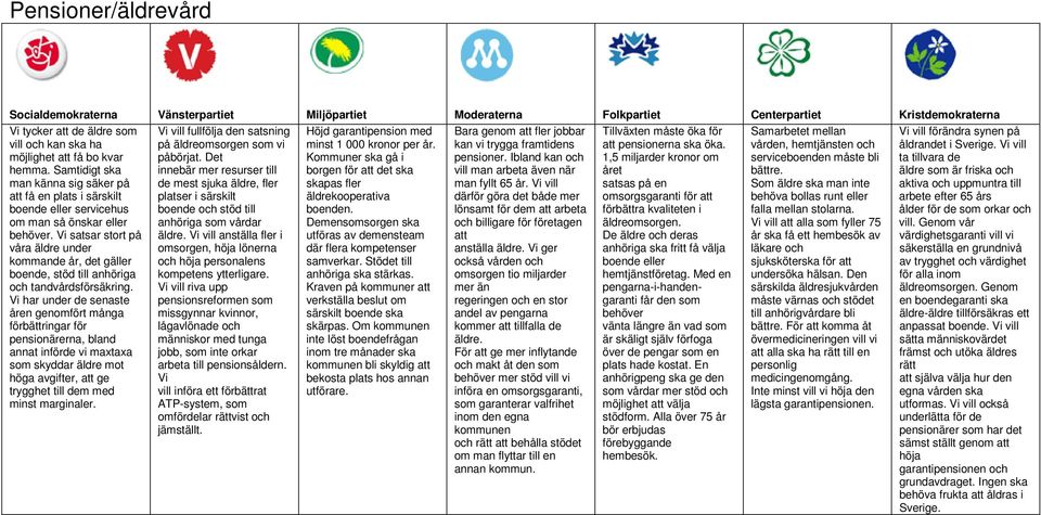 Vi satsar stort på våra äldre under kommande år, det gäller boende, stöd till anhöriga och tandvårdsförsäkring.