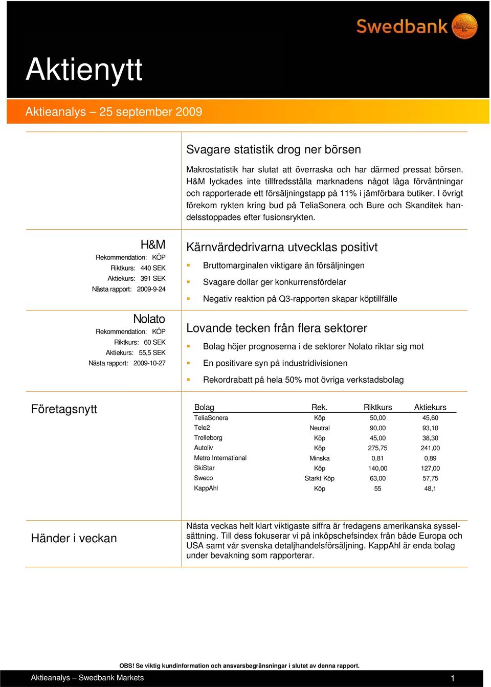 I övrigt förekom rykten kring bud på TeliaSonera och Bure och Skanditek handelsstoppades efter fusionsrykten.