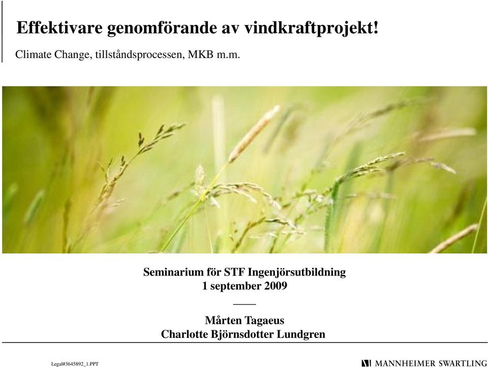 Seminarium för STF Ingenjörsutbildning 1 september