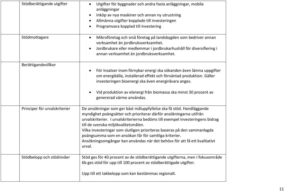Jordbrukare eller medlemmar i jordbrukarhushåll för diversifiering i annan verksamhet än jordbruksverksamhet.