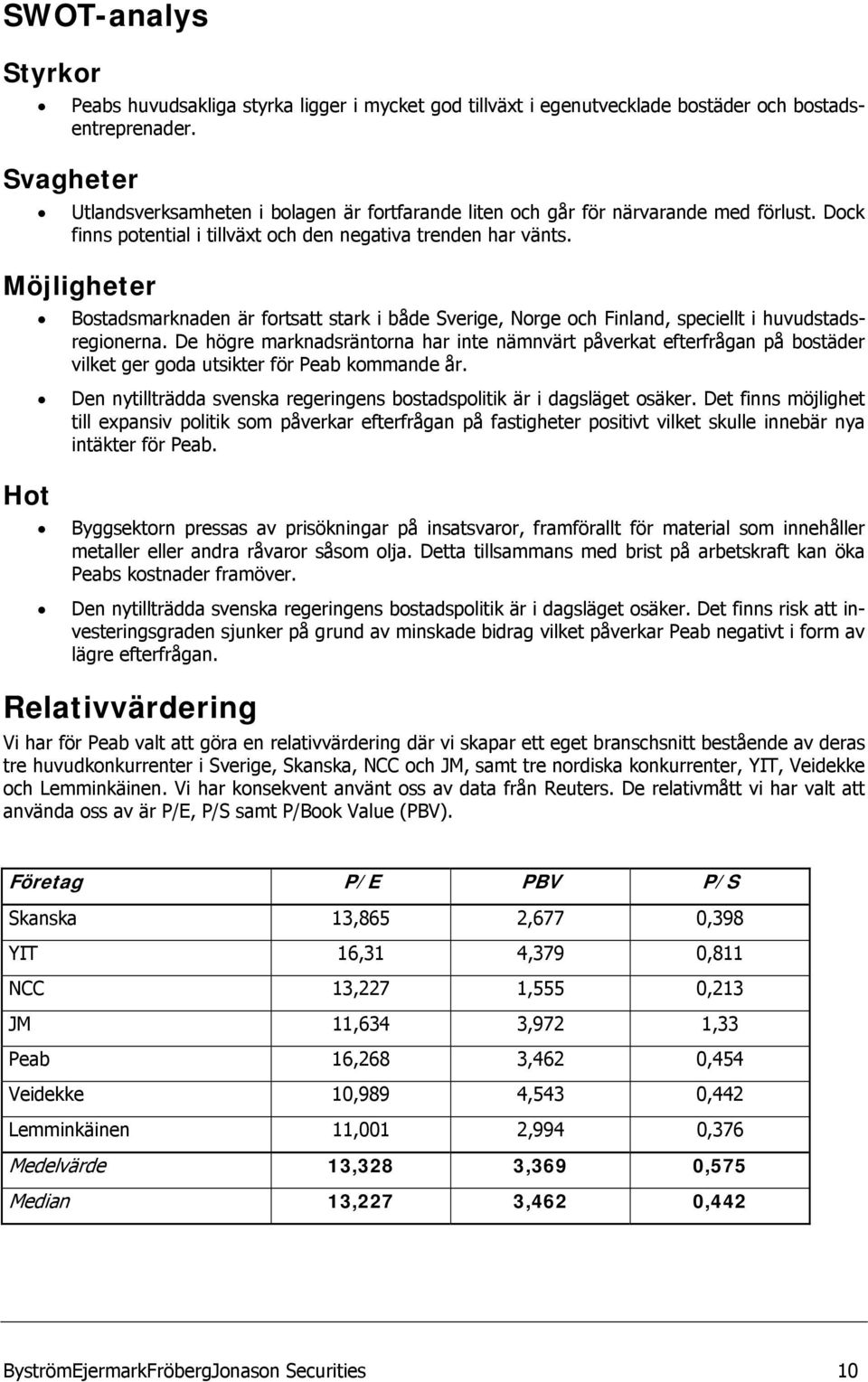 Möjligheter Hot Bostadsmarknaden är fortsatt stark i både Sverige, Norge och Finland, speciellt i huvudstadsregionerna.