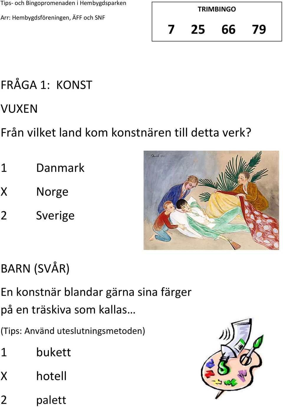 1 Danmark Norge 2 Sverige BARN (SVÅR) En konstnär blandar