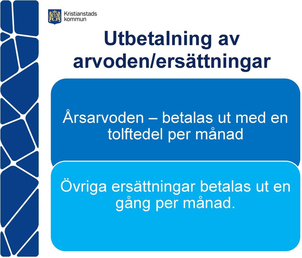 betalas ut med en tolftedel per