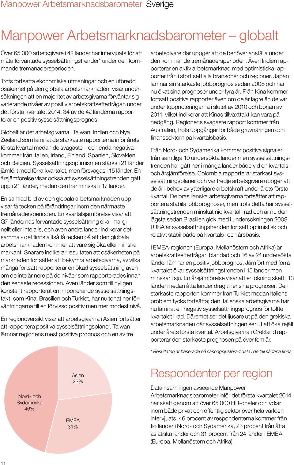 Trots fortsatta ekonomiska utmaningar och en utbredd osäkerhet på den globala arbetsmarknaden, visar undersökningen att en majoritet av arbetsgivarna förväntar sig varierande nivåer av positiv