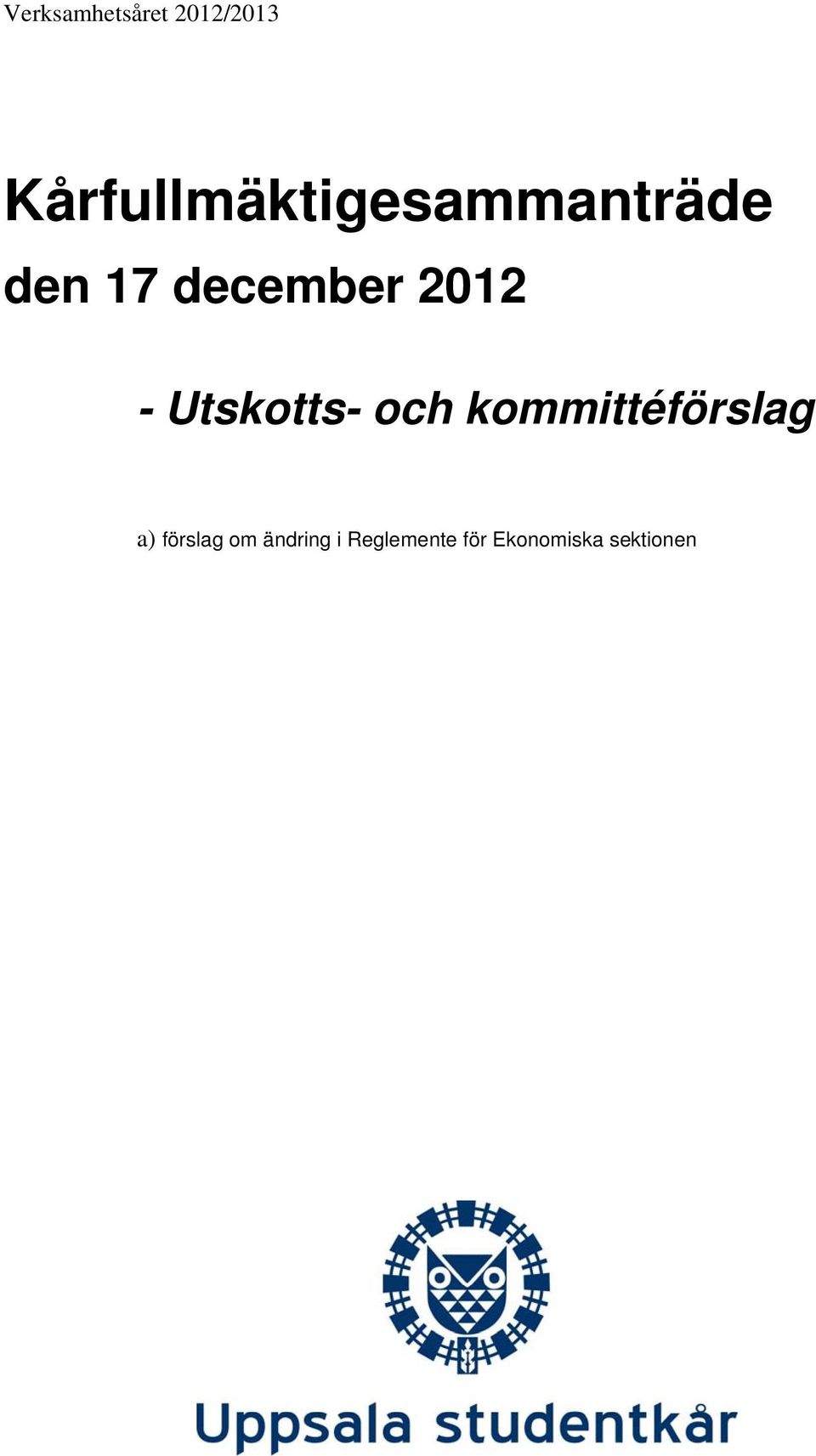 december 2012 - Utskotts- och