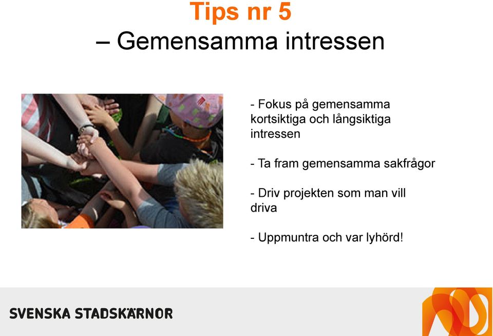 intressen - Ta fram gemensamma sakfrågor -