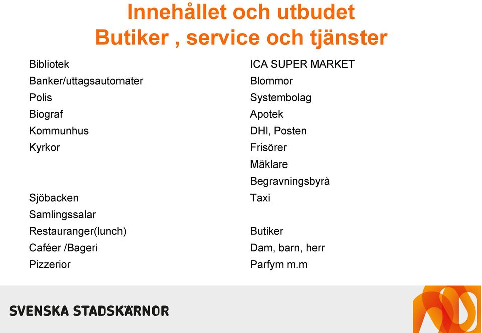 Restauranger(lunch) Caféer /Bageri Pizzerior ICA SUPER MARKET Blommor