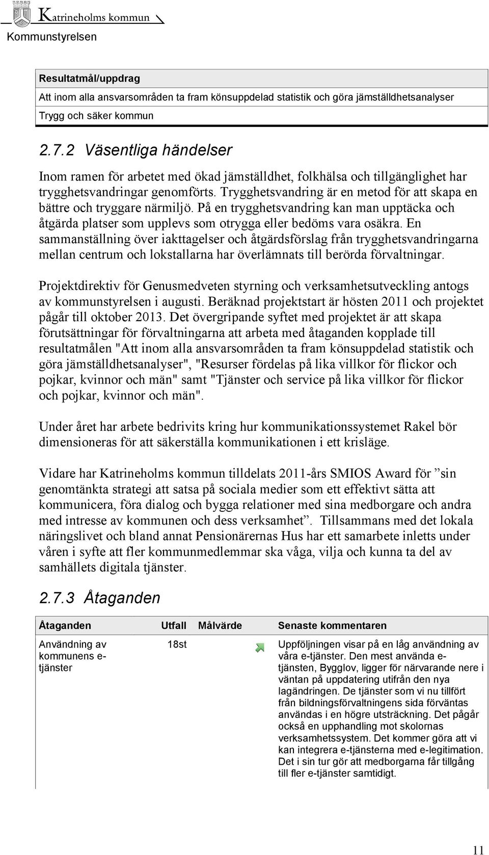 Trygghetsvandring är en metod för att skapa en bättre och tryggare närmiljö. På en trygghetsvandring kan man upptäcka och åtgärda platser som upplevs som otrygga eller bedöms vara osäkra.