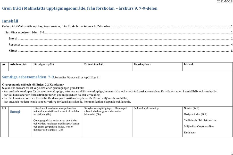 2 Lgr 11: Övergripande mål och riktlinjer, 2.