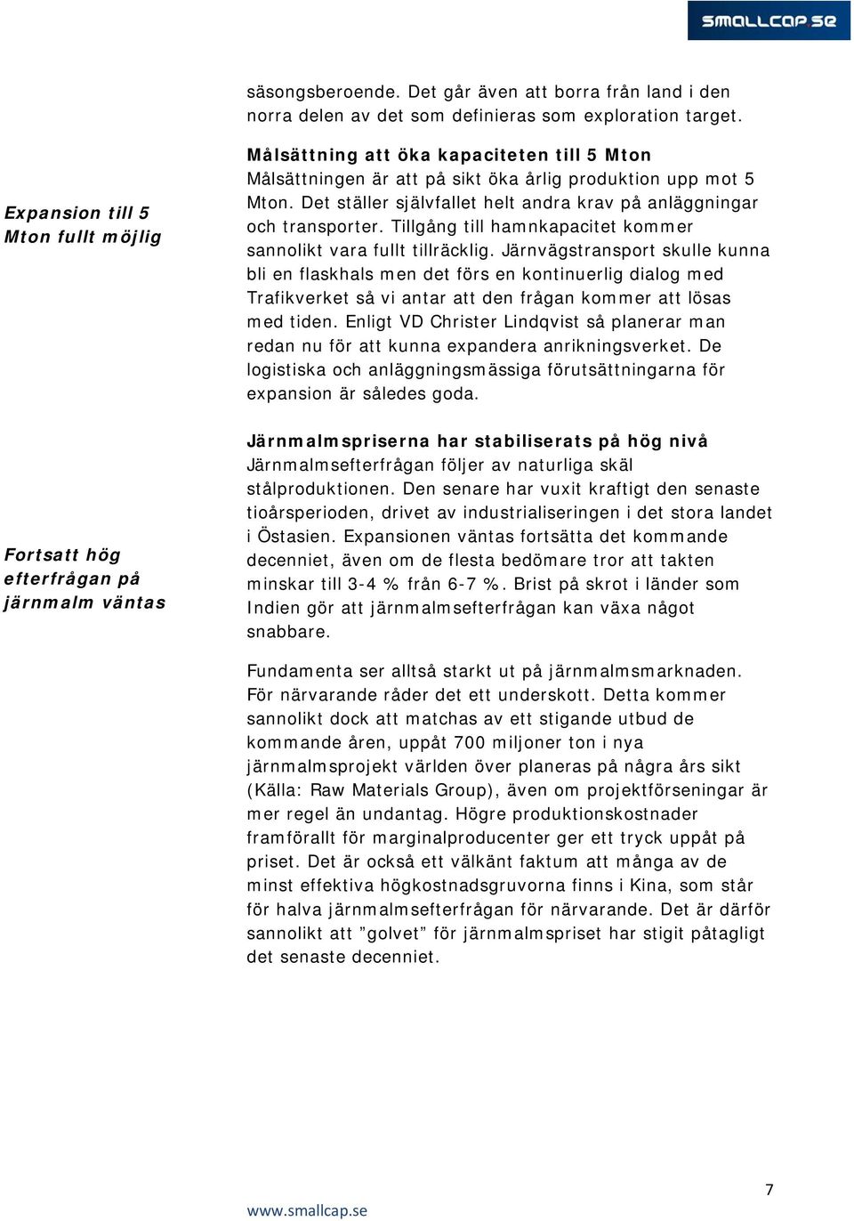 Det ställer självfallet helt andra krav på anläggningar och transporter. Tillgång till hamnkapacitet kommer sannolikt vara fullt tillräcklig.