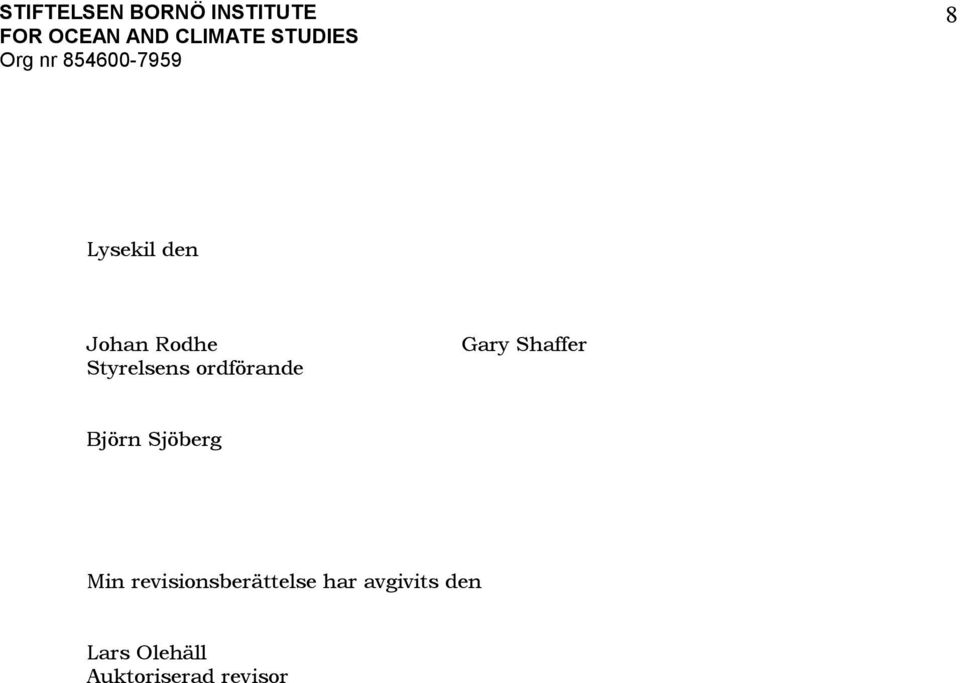 Min revisionsberättelse har avgivits