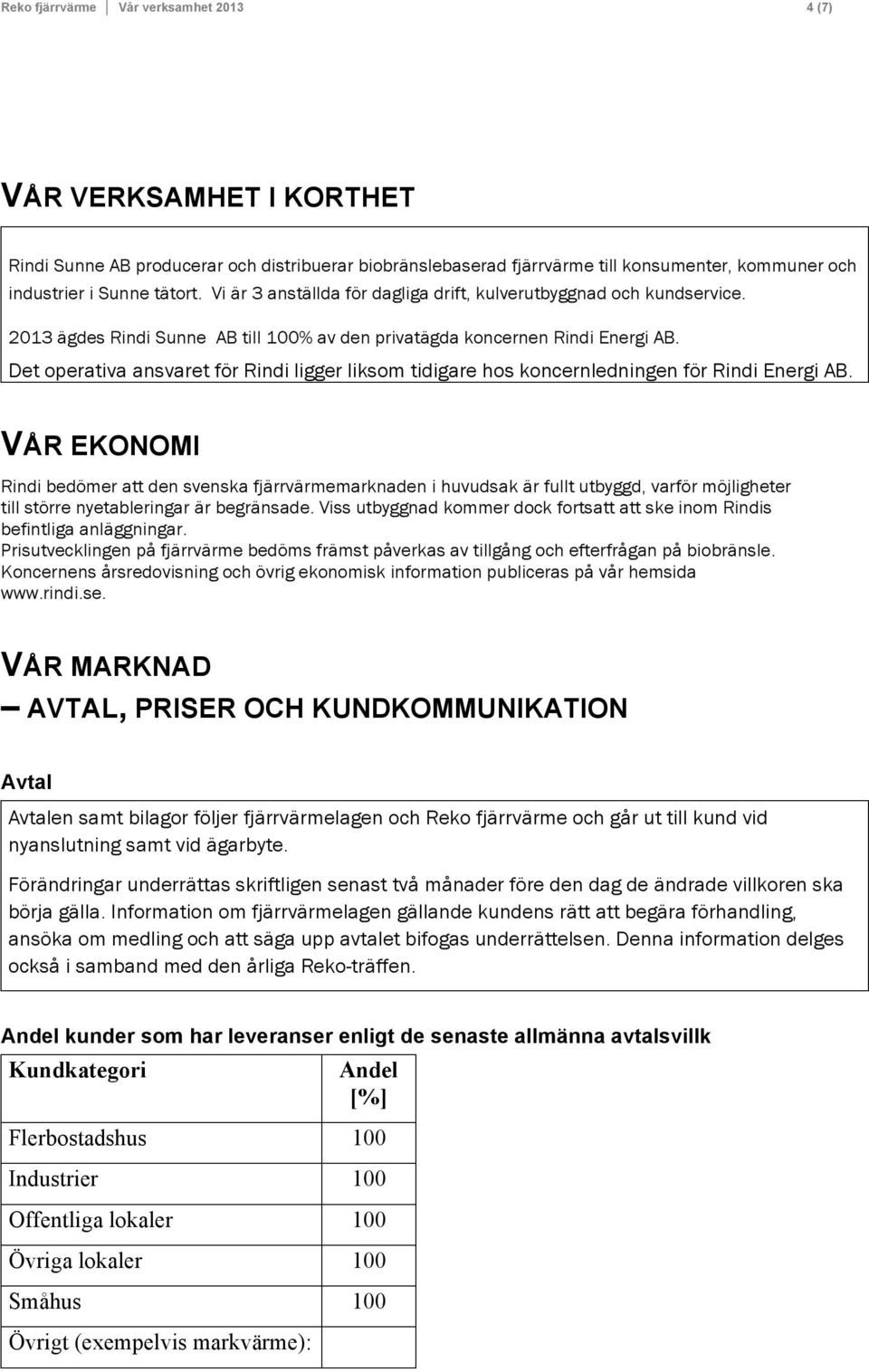 Det operativa ansvaret för Rindi ligger liksom tidigare hos koncernledningen för Rindi Energi AB.