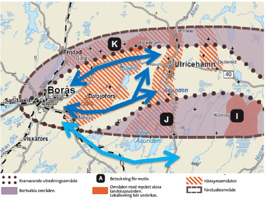 Nytt utredningsområde från ÅVS Linköping-Borås ÅVS Linköping-Borås utreder ett större område söderut än rekommenderad avgränsning från förstudien