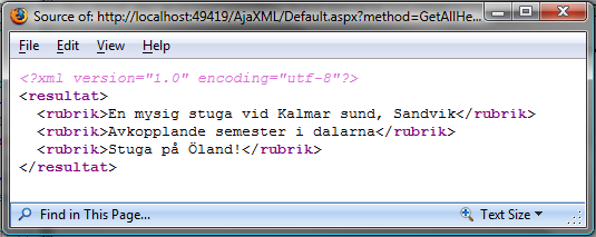 2) Data skickas som XML 2.