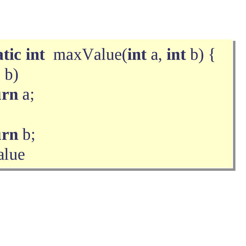 Parameteröverföring Alla primitiva datatyper och alla existerande klasser kan ges i parameterlistan och/eller som resultattyp.