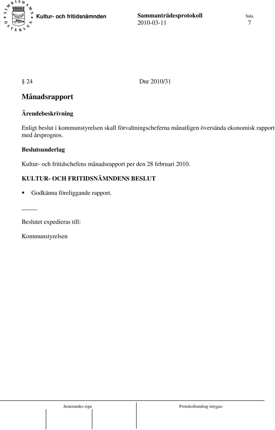 ekonomisk rapport med årsprognos.