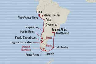 Club Eriks noga utvalda upplevelser Kryssning där vi rundar "Hornet" dansar i Valparaiso & upplever Machu Picchu Argentina - Uruguay - Chile - Peru Resan börjar i Buenos Aires, Sydamerikas Paris, en