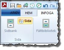 Infoga länkad sida Du kan lägga till en sida som länkad till ett av fälten på en av de andra sidorna i programmet.