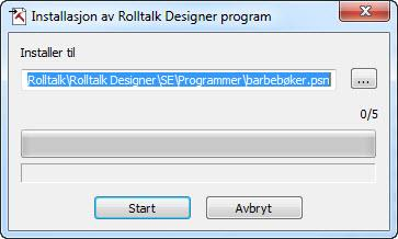 Välj Start Överföringen startar. Om programmet med samma namn finns sedan tidigare får du en fråga om programmet ska ersättas.
