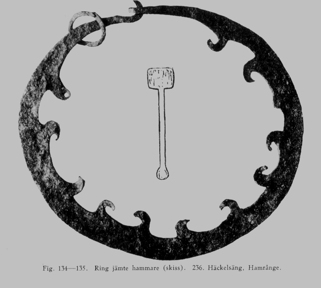 resultat. Forsaringen har runor som forskarna försökt tolka och datera. De flesta är överens om att den ringen är från 800 tal. Samt att den har en förkristen karaktär med troliga kultiskt inslag.