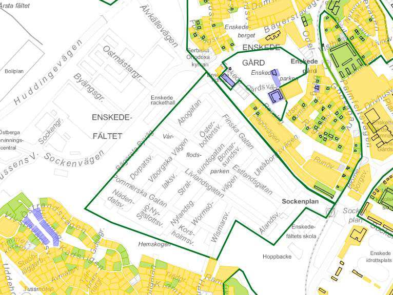 Sida 6 (13) Nordväst om Sockenvägen ligger Årsta verksamhetsområde, som är ett renodlat arbetsområde med ca 140 arbetsställen och ca 3000 anställda.