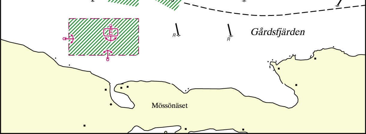 Bilaga 5 Iggesund (Skärnäs terminal) Område - Mellan ankarplats E i Gårdsfjärden och kajplats i Skärnäs terminal - Mellan kajplatser i Skärnäs terminal Trafik Alla lotspliktiga fartyg Får inte