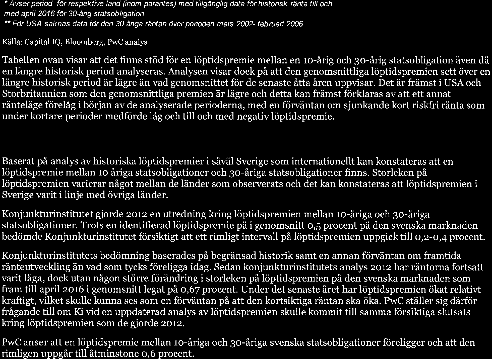 TabeII 5 I nedan tabelluísas genomsnittlig långsiktig riskfri rdntø på.