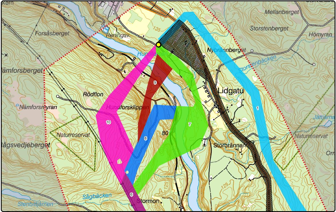 2.3.3 Stråkalternativ 6 Stråkalternativ 6 utgör en fortsatt passage längs de befintliga stamnätsledningarna.