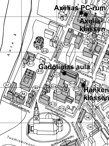 Datorklasser och allmänna datorer i Vasa och Jakobstad stefan@abo.fi I Vasa finns 3 st. Windows-klasser som kan bokas för undervisning, G402 (XP), G404 (Vista) och G405 (XP).