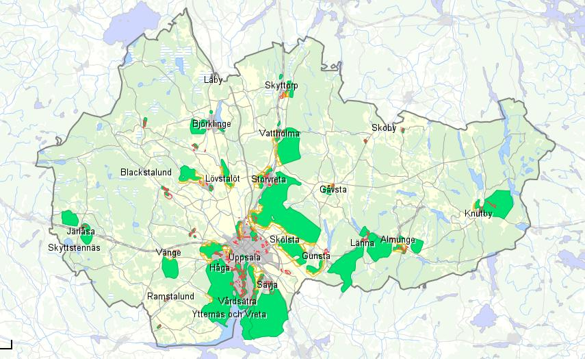 BILAGA 1 Grön- och friluftsområden i Uppsala Kommun Källa: Uppsala
