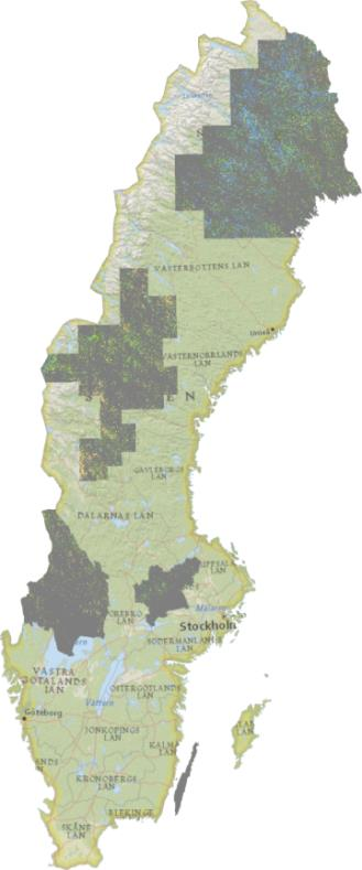 Vegetationskarta Lantmäteriet har framställt digitala vegetationskartor över Norrbottens, Jämtlands, Värmlands och Västmanlands län samt Öland (figur 9).