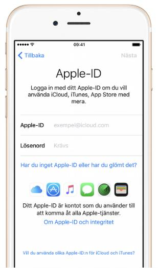 5. Ställ in Touch ID och skapa lösenord Touch ID: Med den här tjänsten kan du använda ditt fingeravtryck till att låsa upp din enhet och göra köp.