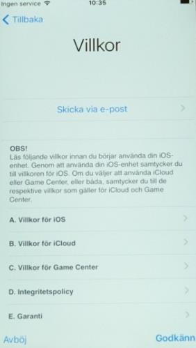 7. Säkerhet Detta är till för om du glömmer bort ditt lösenord till ditt Apple id.