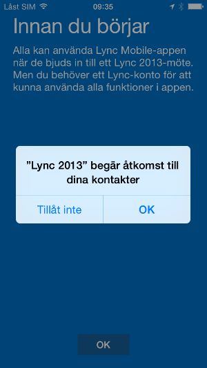 Lync 2013 i iphone Du kan använda Lync-appen för Lync-kommunikation med snabbmeddelanden, telefonsamtal och videosamtal via trådlöst nätverk eller mobiltelefoninätet. Installera appen 1.