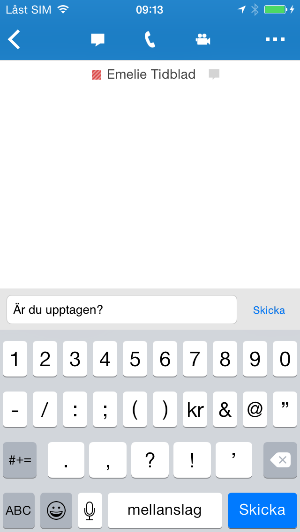 4. Skriv en anropshälsning i textfältet