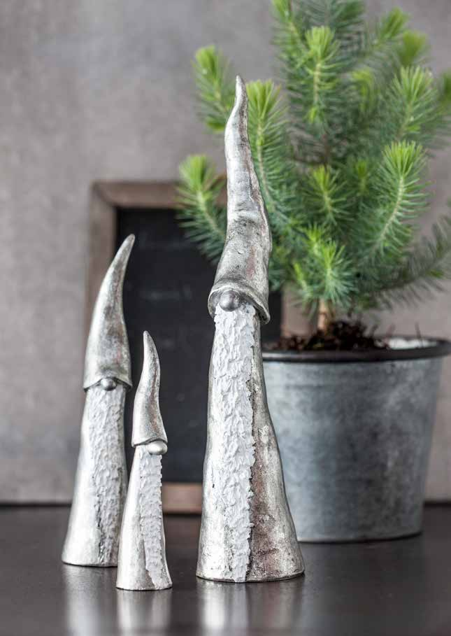 7736-80 Tomten den långa silver H.31cm Tall Santa silver H.31cm 7735-80 Tomten den långa silver H.21cm Tall Santa silver H.21cm 7732-80 Tomten den långa silver 2pack H.15cm Tall Santa silver 2pcs H.
