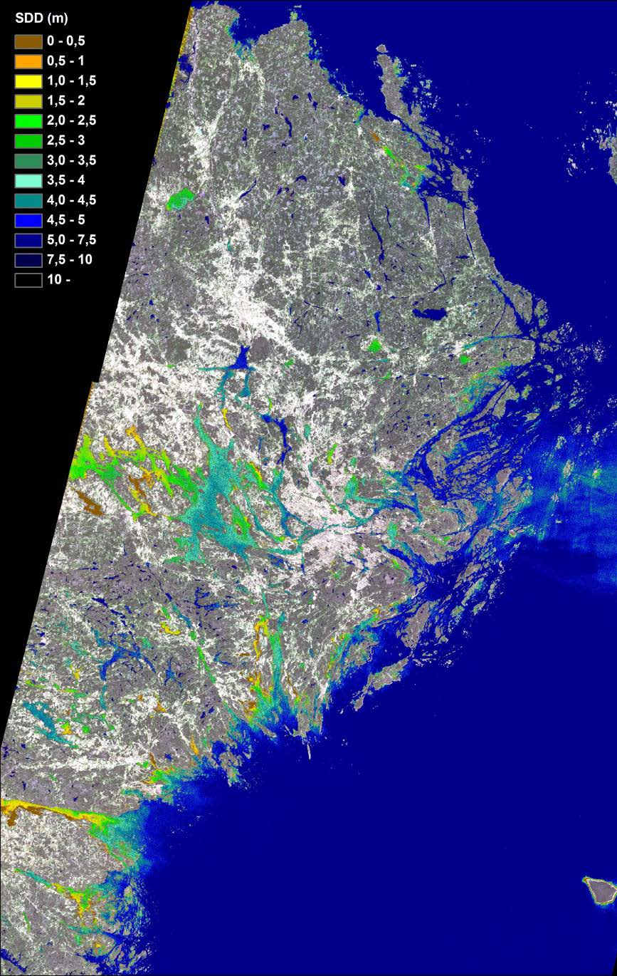 Satellitbaserad vattenkvalitet Den synoptiska täckningen är oslagbar och data för hela Sverige samlas in under loppet av några minuter.