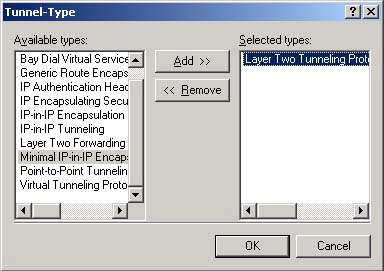 4. I fönstret Select Attribute markerar man Tunnel-Type och klickar på Add. 5.