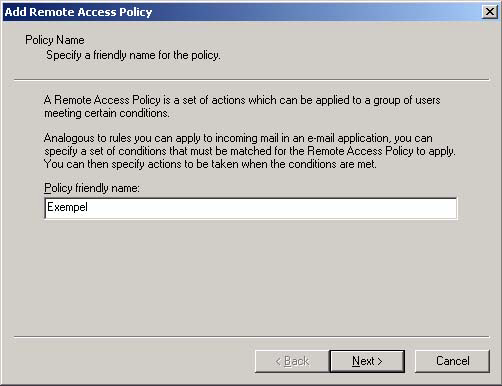Bilaga E - Remote Access Policy L2TP 1.