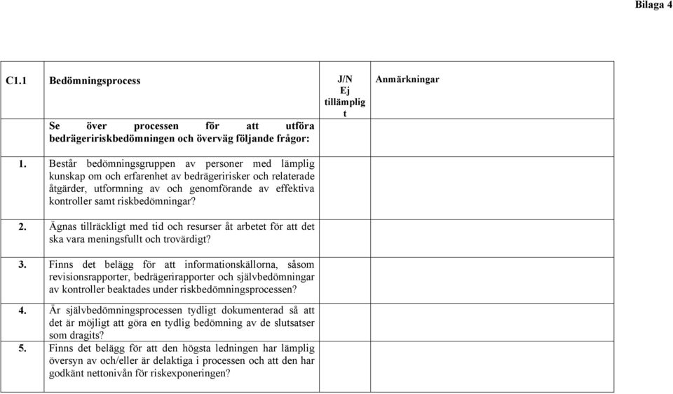 Ägnas illräcklig med id och resurser å arbee för a de ska vara meningsfull och rovärdig? 3.