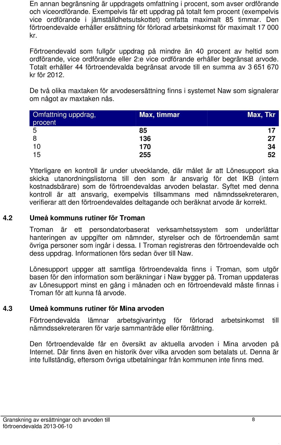 Den förtroendevalde erhåller ersättning för förlorad arbetsinkomst för maximalt 17 000 kr.
