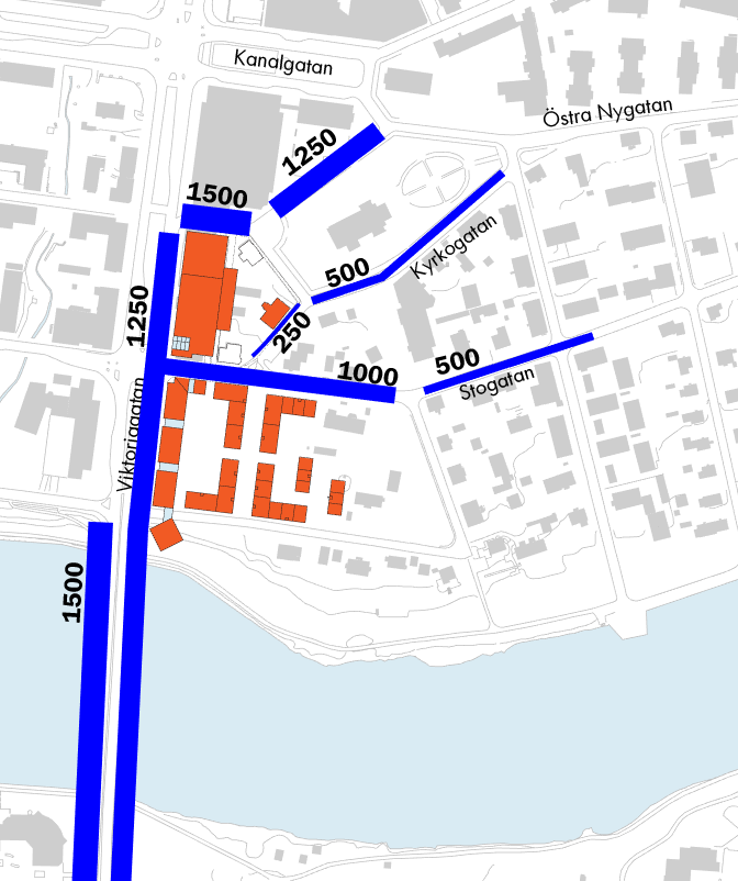 2 SAMMANFATTNING Den planerade byggnationen på kv Renen och Strömsör är bedömd att alstra ett tillskott på cirka 600 bilar per dygn.
